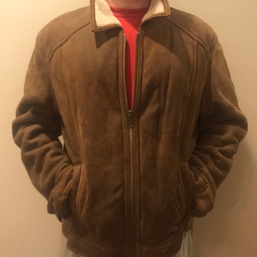 Orvis leather shearling jacket